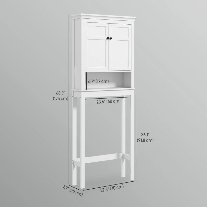 3-Tier Over Toilet Storage Unit Washing Machine Cabinet Dryer Cabinet with Adjustable Shelf for Bathroom, Laundry