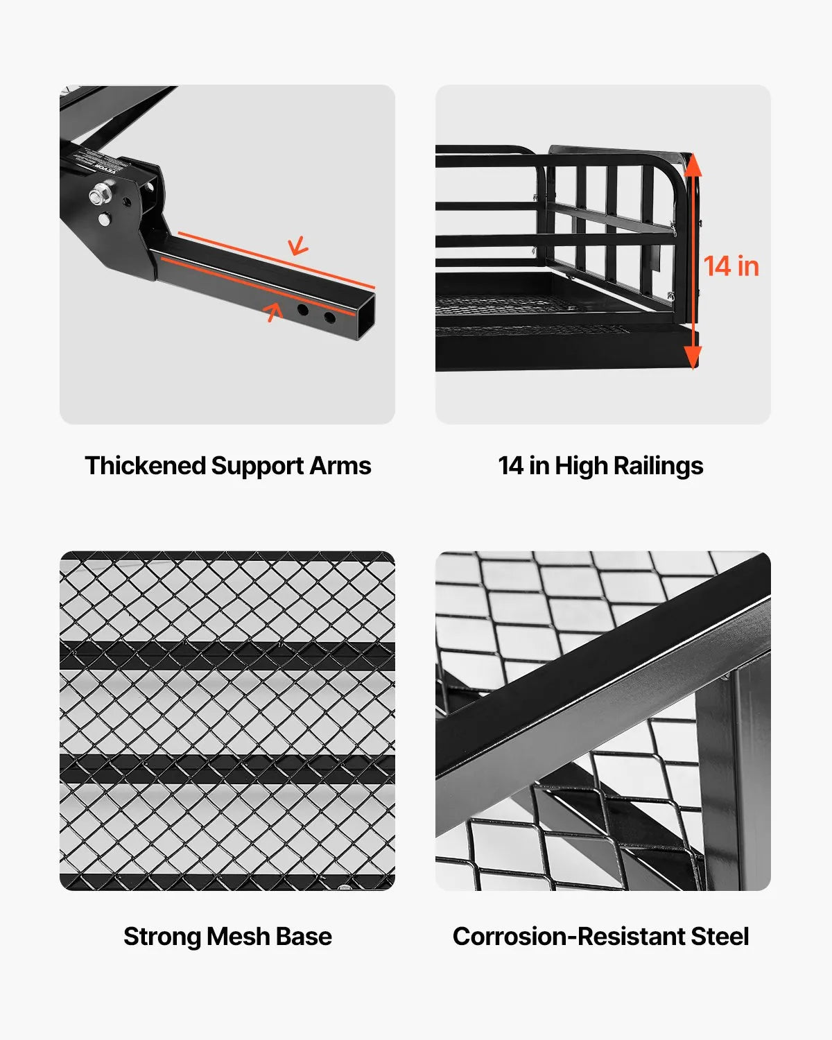 VEVOR 500 lbs Hitch Cargo Carrier Folding Hitch Cargo Carrier for 2" Receiver