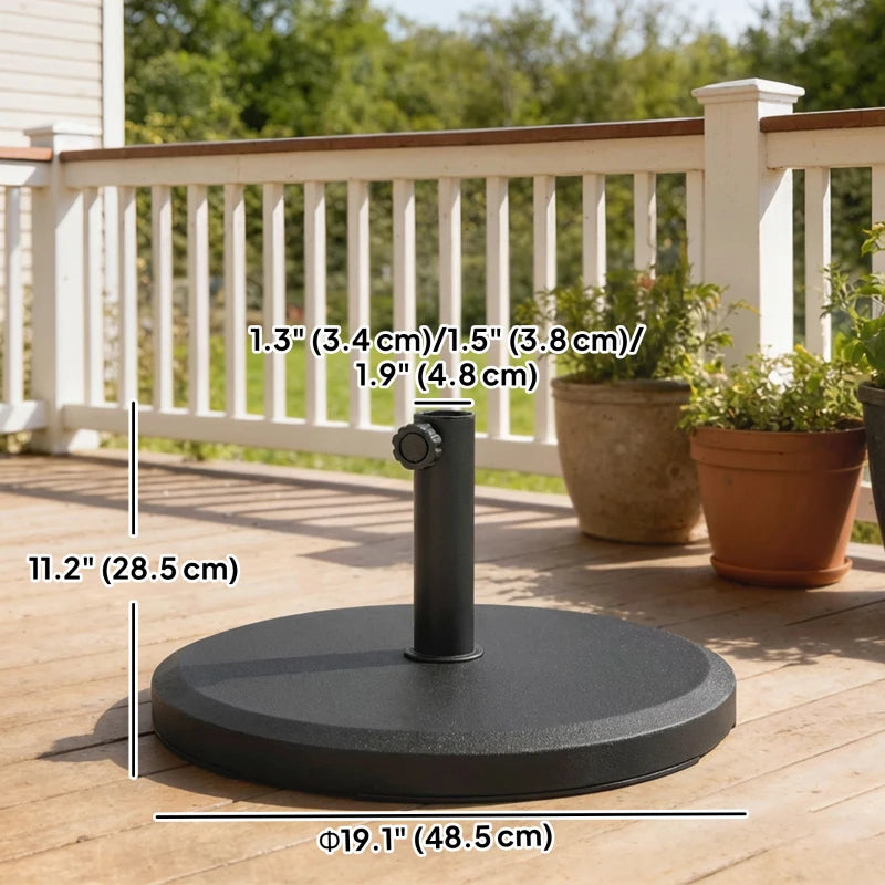 29 lbs Cement Patio Umbrella Base, 19" Heavy Duty Parasol Stand Market Umbrella Base Holder