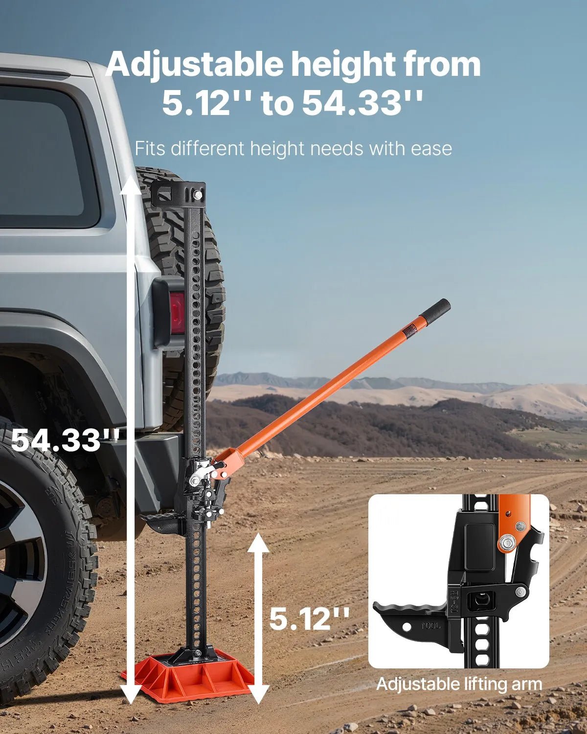 VEVOR 60" Off Road Farm Jack Hoist with Base 7000 Lbs High Lift Tractor Vehicle