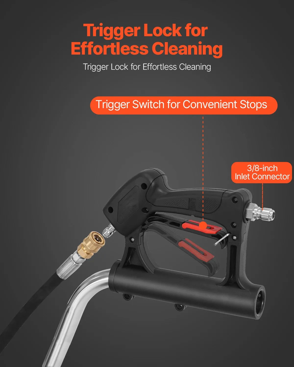 VEVOR 21" Pressure Washer Surface Cleaner 4 Wheels Dual Handle 4000 Max PSI
