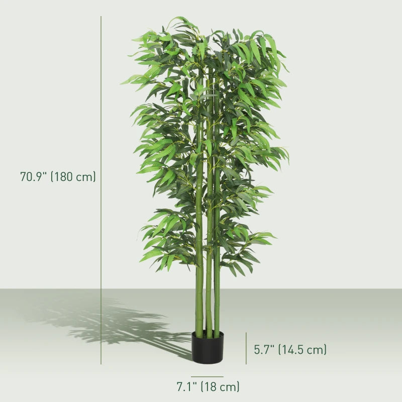 6FT Artificial Bamboo Trees Set of 2, Fake Plants with Nursery Pot for Indoor Decor