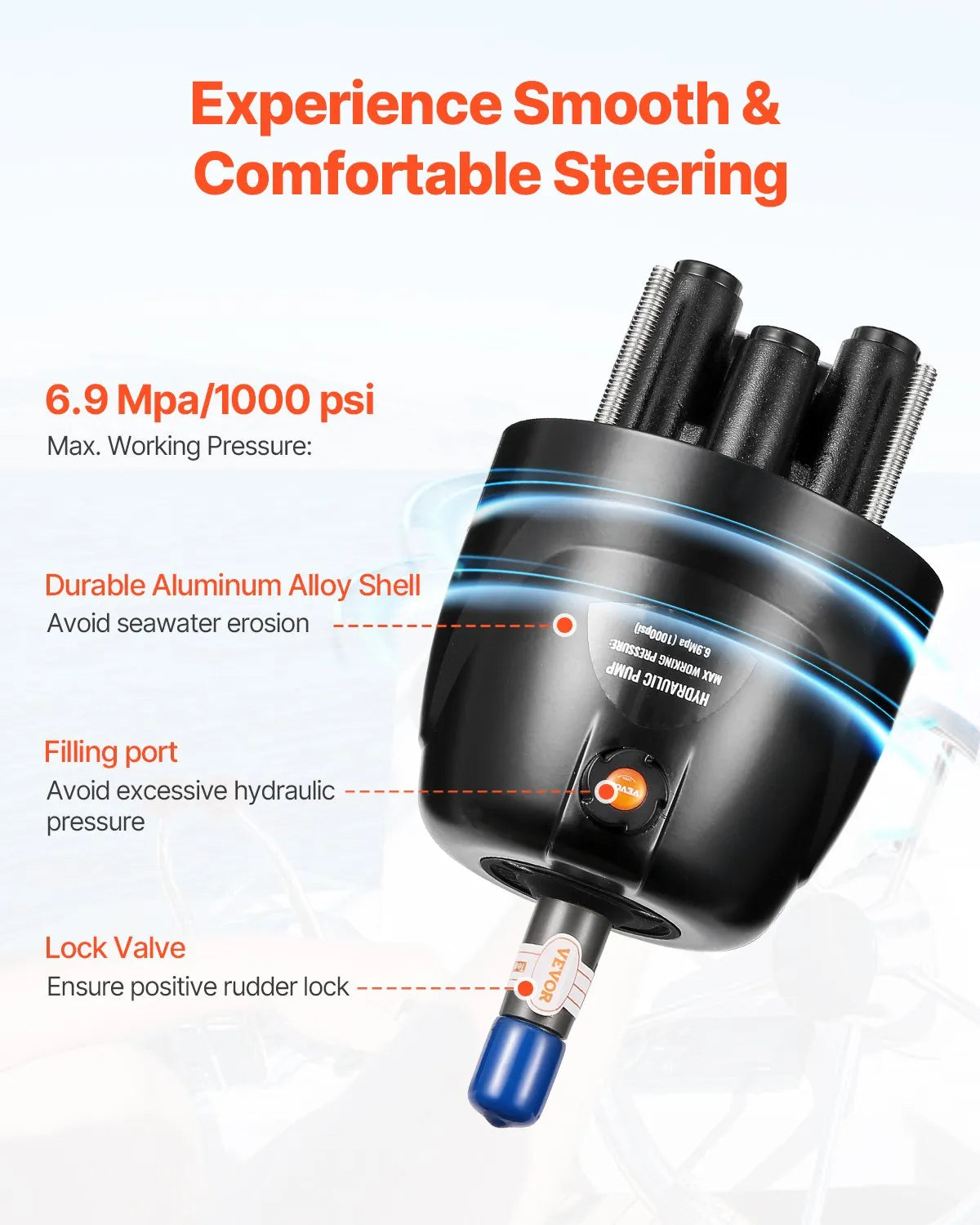 VEVOR 150HP Hydraulic Outboard Steering Kit Marine Boat Hydraulic Steering Kit