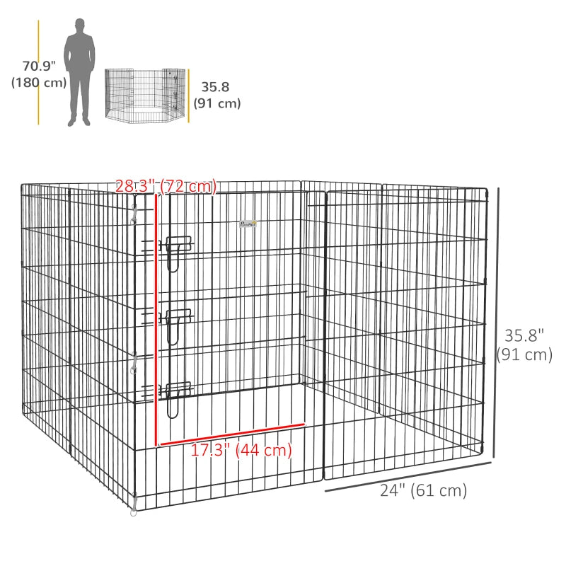 36inch Foldable Metal Exercise Pet Playpen Yard Dog Puppy Kennel Cage 8 Panel