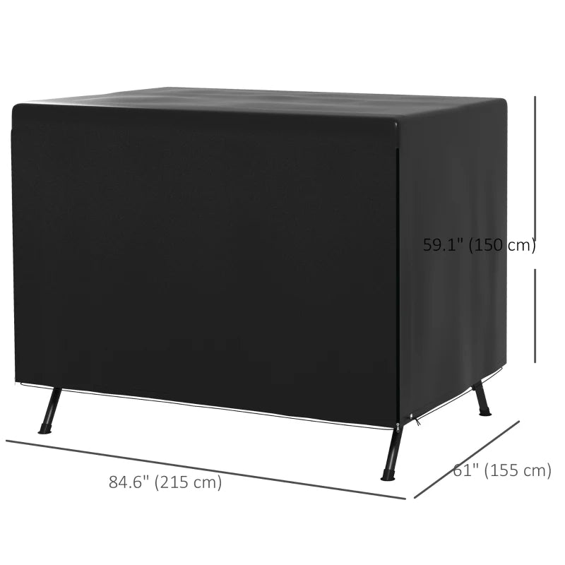 3-Seater Patio Swing Cover, Outdoor Garden Furniture Protection, 85" x 61" x 59", Black