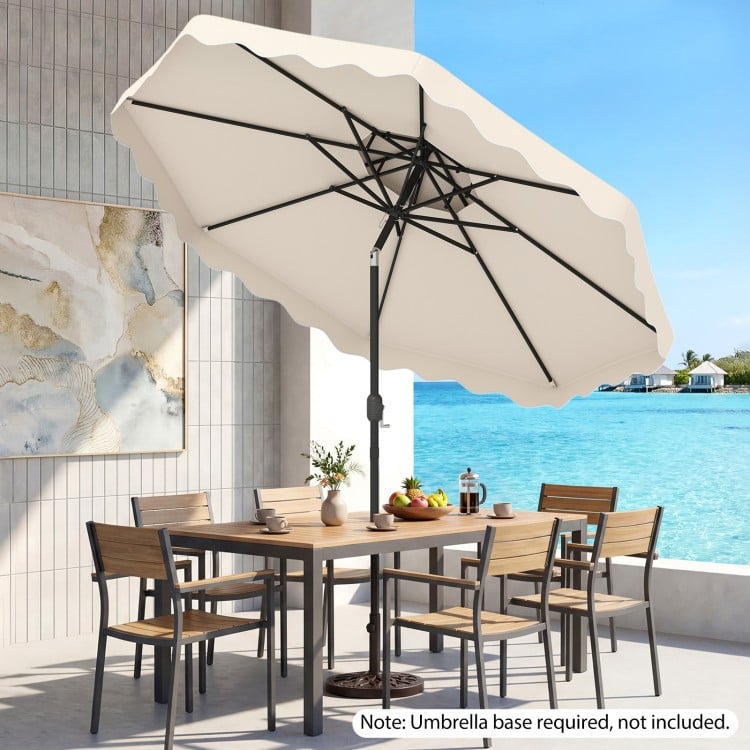 10 Feet Patio Umbrella with Push Button Tilt and Crank-Beige