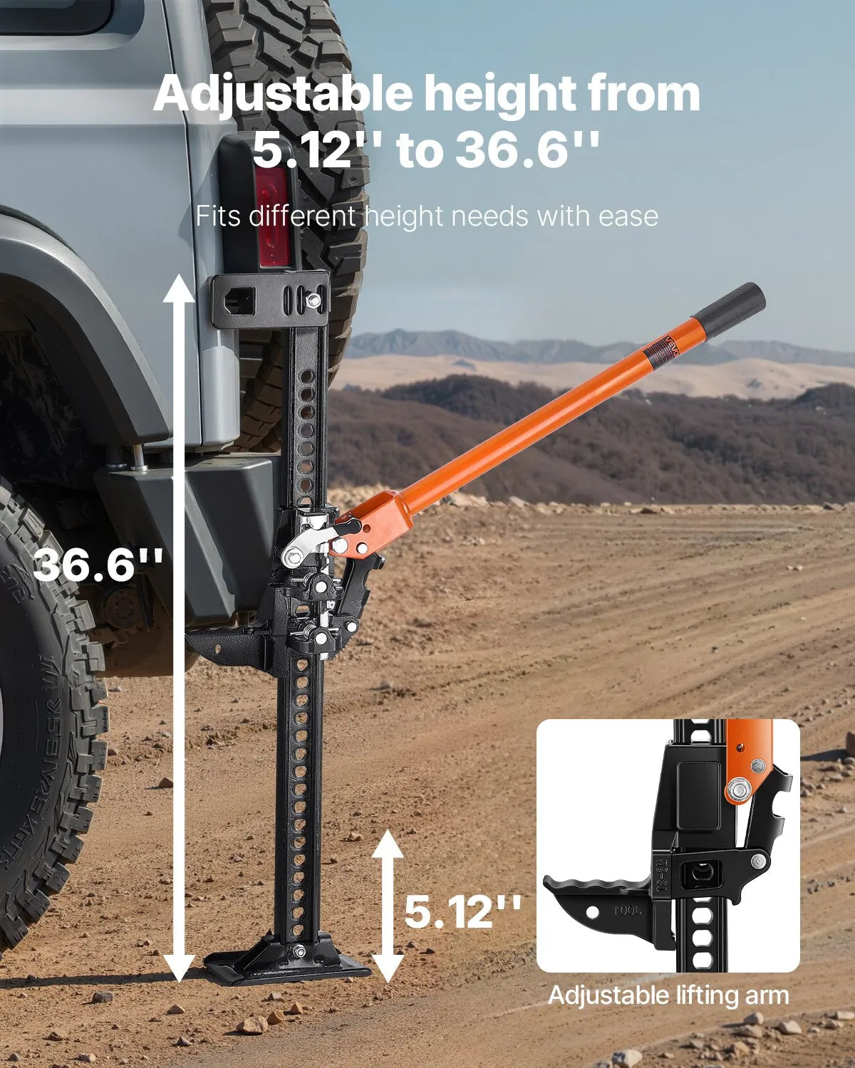 VEVOR 42" Off Road Farm Jack Hoist 7000 Lbs High Lift Tractor Vehicle's Winch