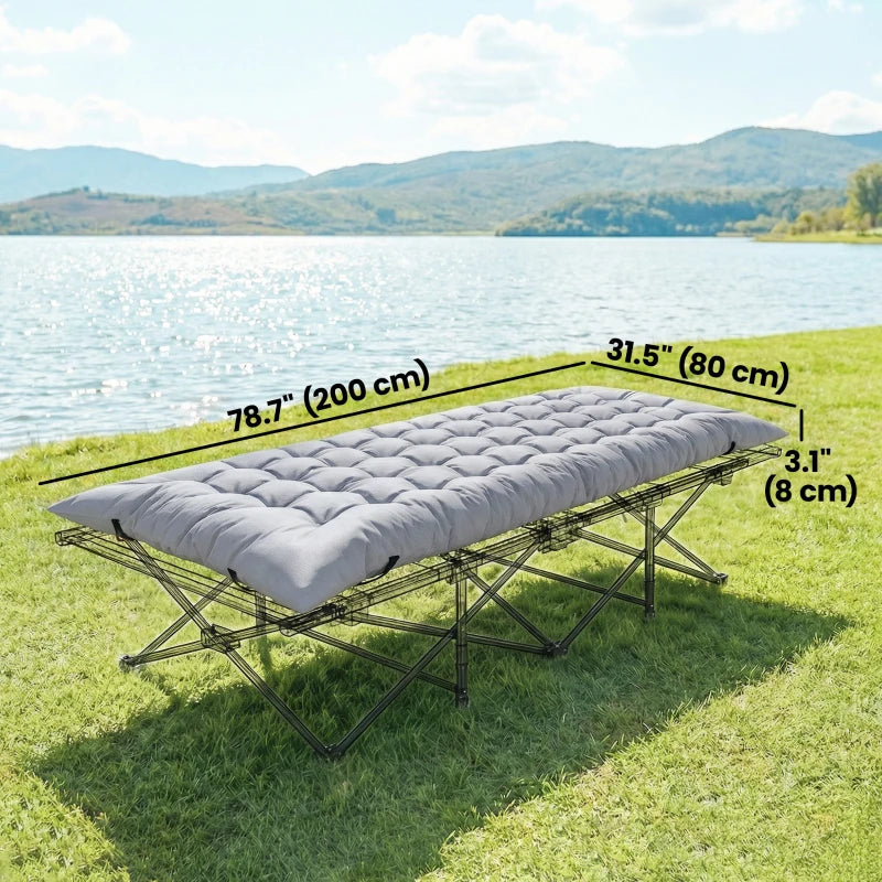Sleeping Mat, Camping Mat Pad with Elastic Straps, Light Grey