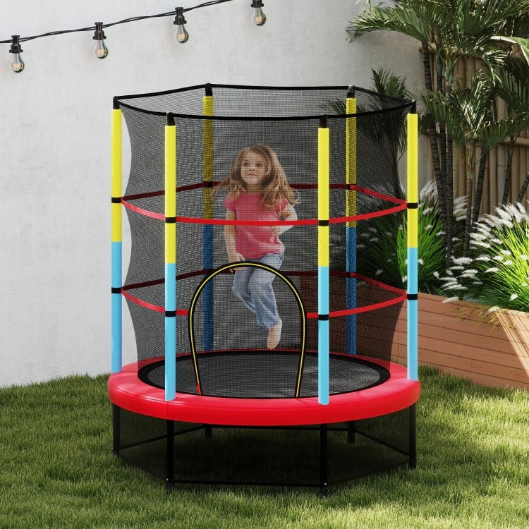 Kids Trampoline Recreational Bounce Jumper with Safety Enclosure Net