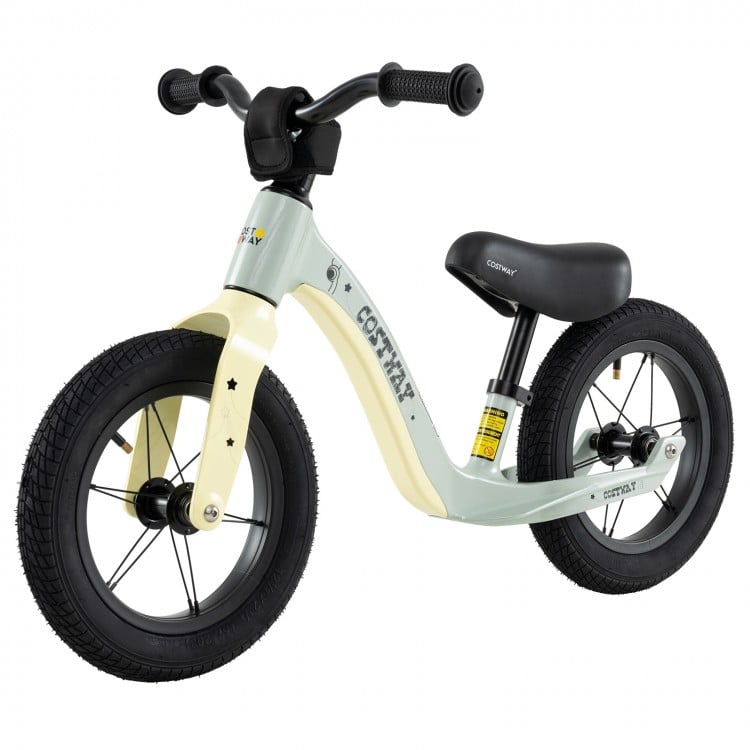 12-Inch Balance Bike with Adjustable Seat and Rotatable Handlebar for Over 36 Months Old-Green
