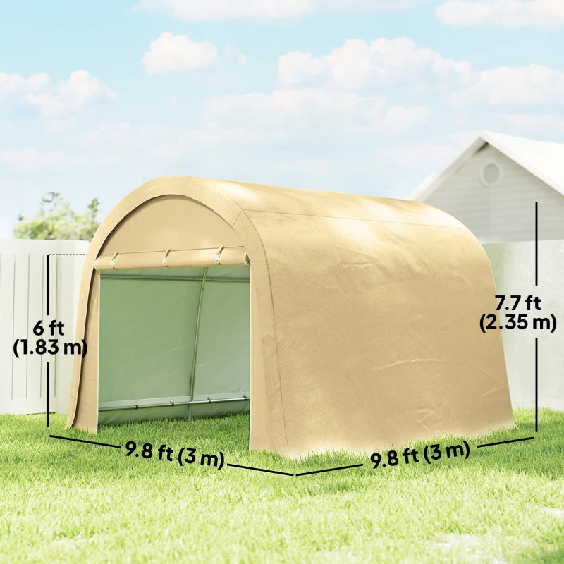 10' x 10' Outdoor Storage Tent, Heavy Duty and Waterproof Portable Shed for Bike, Motorcycle & Garden Tools