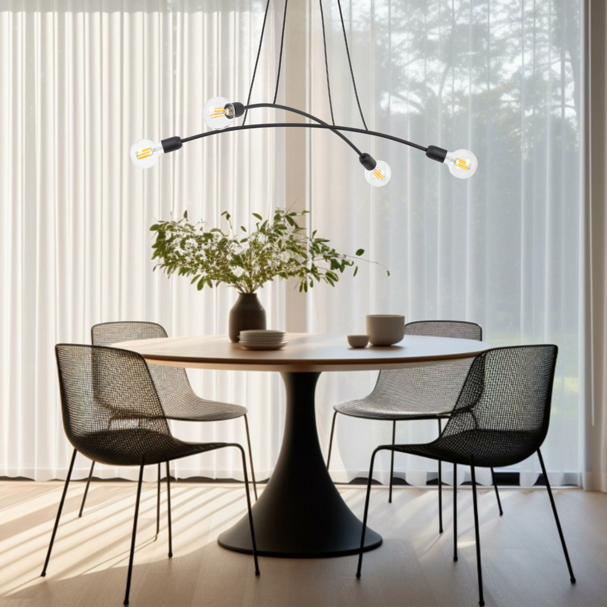 HELIX Black Minimalist Pendant Light 4 (Clearance)