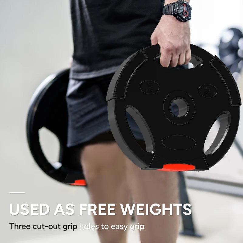 Soozier 1-Inch Weight Plates, Barbell Weights Set for Weightlifting and Strength Training, 2 x 22lbs + 2 x 11lbs