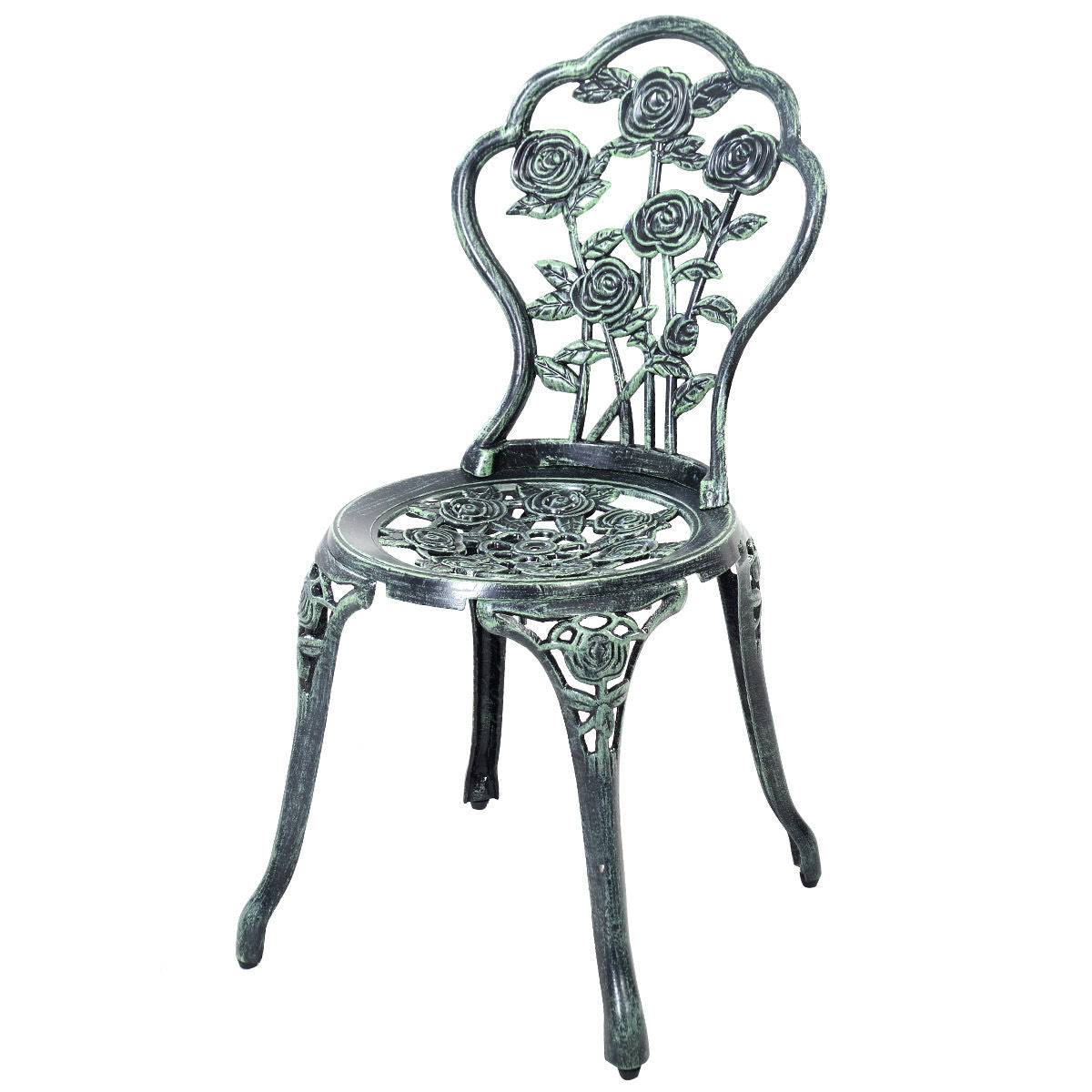 Outdoor Cast Aluminum Patio Furniture Set with Rose DesignÂ