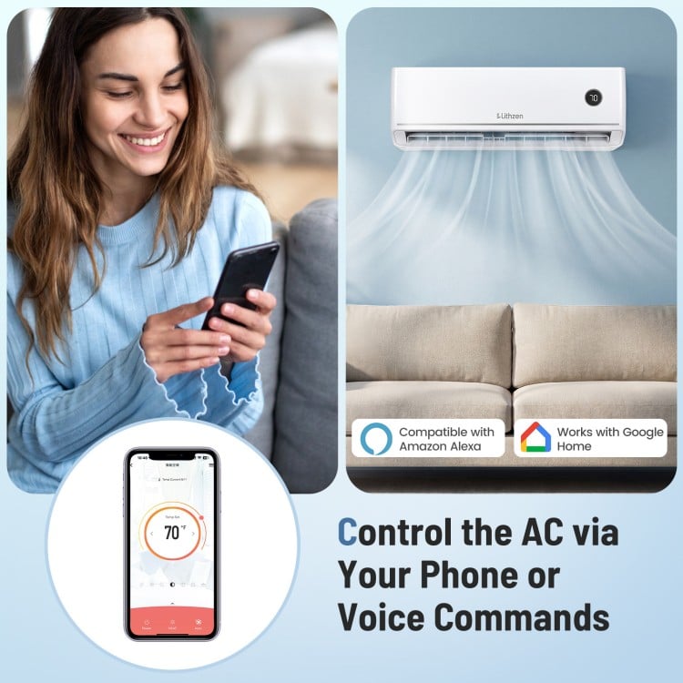12000 BTU 18.1 SEER2 115V Mini Split Air Conditioner Works with Alexa