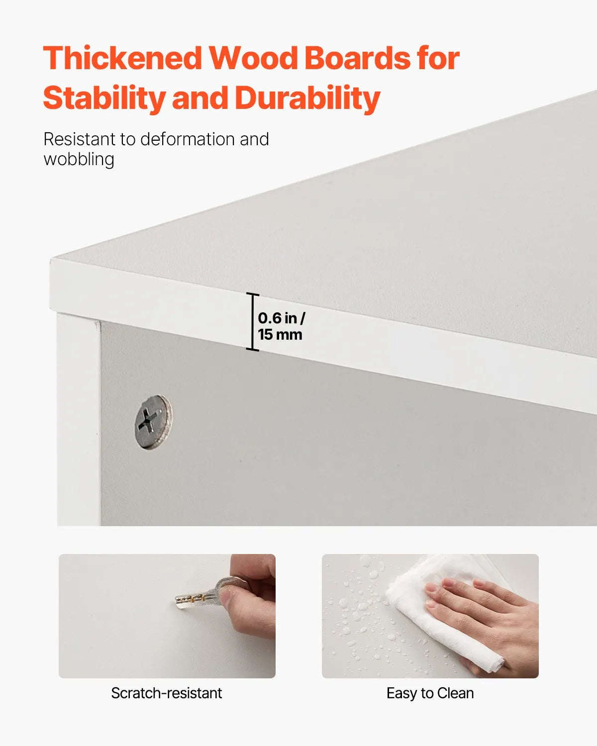 VEVOR 8 Tiers Narrow Bookshelf 71" Wooden Open Bookcase Adjustable Shelf White