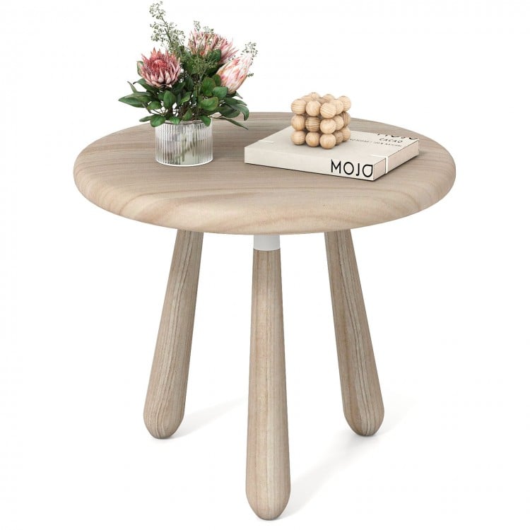 18 Inch Outdoor Mahogany Wood Side Table with Thickened Board