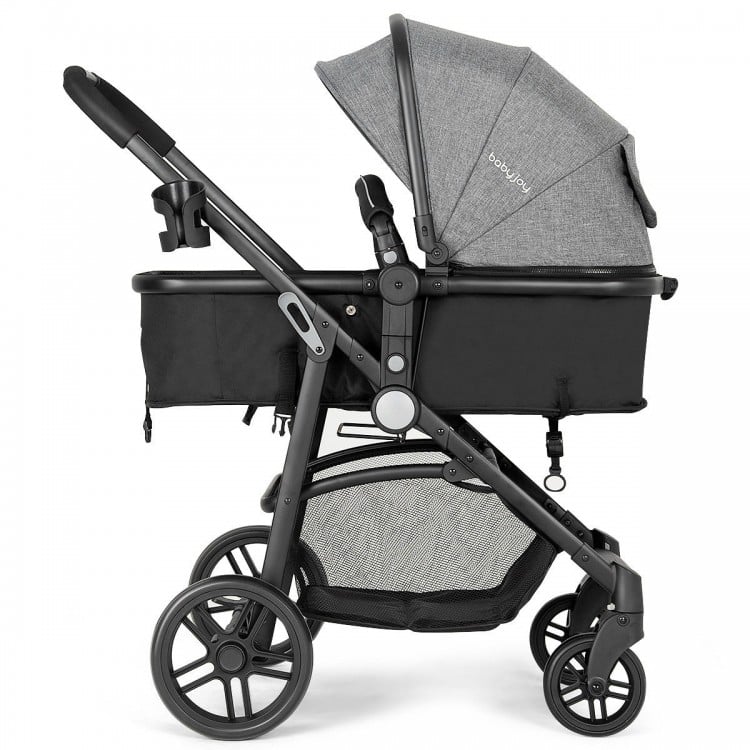 2 in 1 Foldable Pushchair Newborn Infant Baby Stroller-Gray