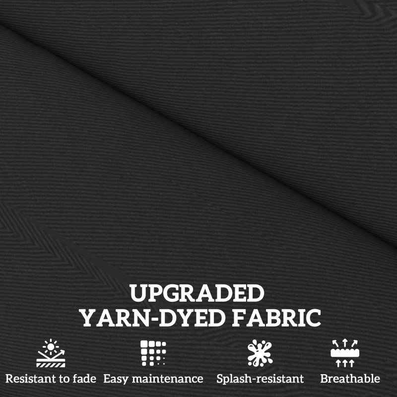 2-Piece Back and Seat Cushion Pillows Replacement, Patio Chair Cushions Set with Ties for Indoor Outdoor, Black