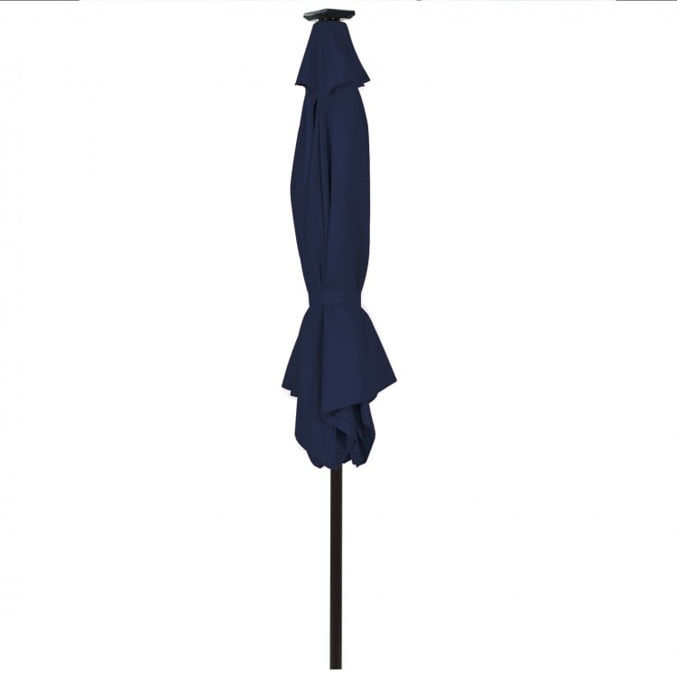10 Feet Outdoor Patio Umbrella With Bright Solar LED Lights-Dark Blue