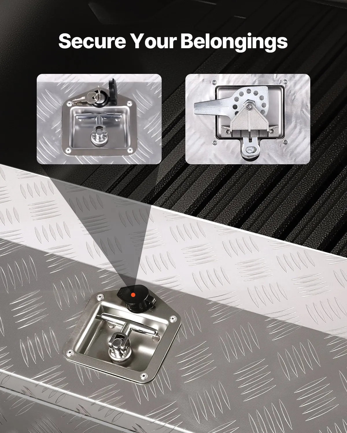 VEVOR 30"x13"x13" Heavy Duty Aluminum Truck Bed Tool Box for Pickup RV Silver