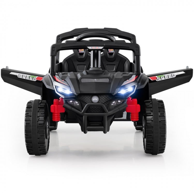 12V Kids Ride On Car UTV Electric Vehicle with LED Lights Music and Horn-Black