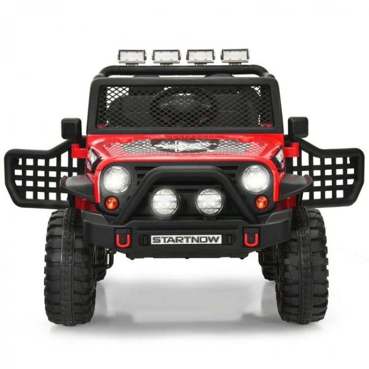12V Kids Electric Ride On Truck with Remote Control and Operation Lever-Red
