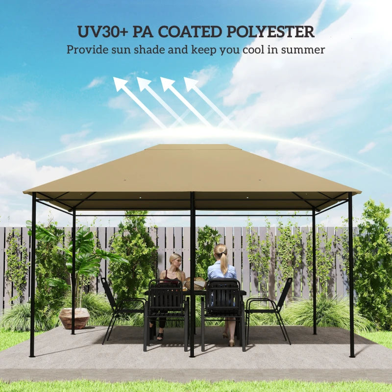 10' x 13' Gazebo Replacement Canopy Cover, Gazebo Roof Replacement (TOP COVER ONLY), Khaki