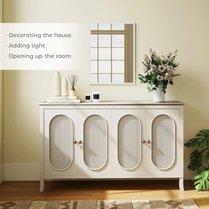 22" x 30" Bathroom Mirror for Wall, Rectangular Mirror for Living Room, Bedroom, Entryway, White