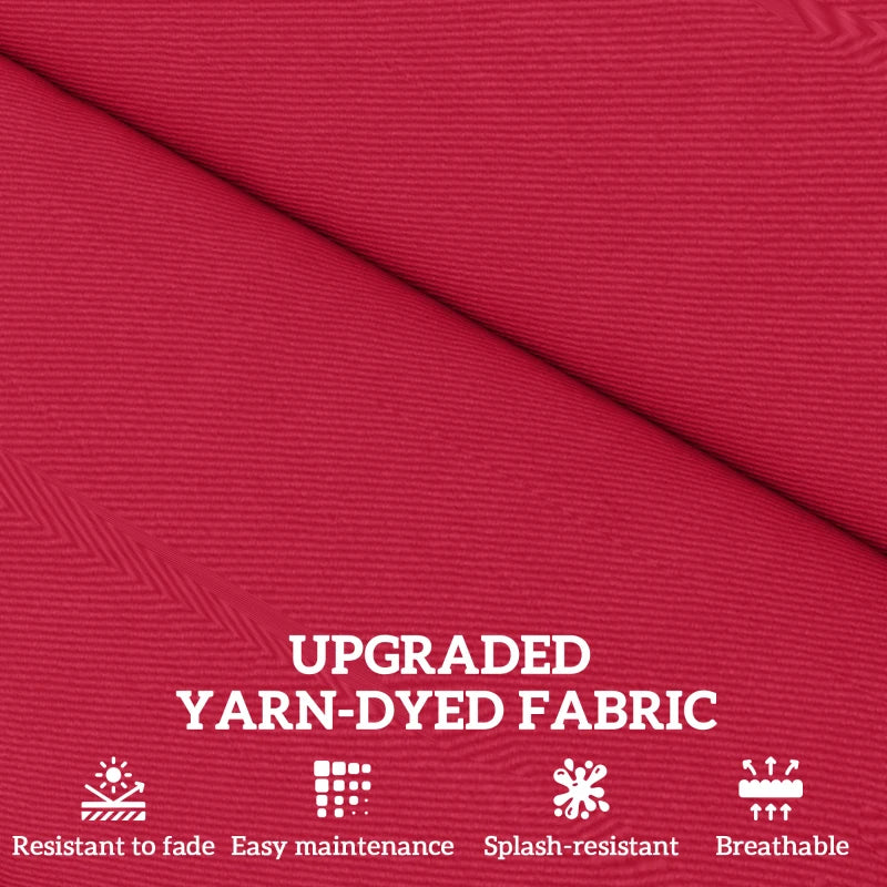 2-Piece Back and Seat Cushion Pillows Replacement, Patio Chair Cushions Set with Ties for Indoor Outdoor, Wine Red