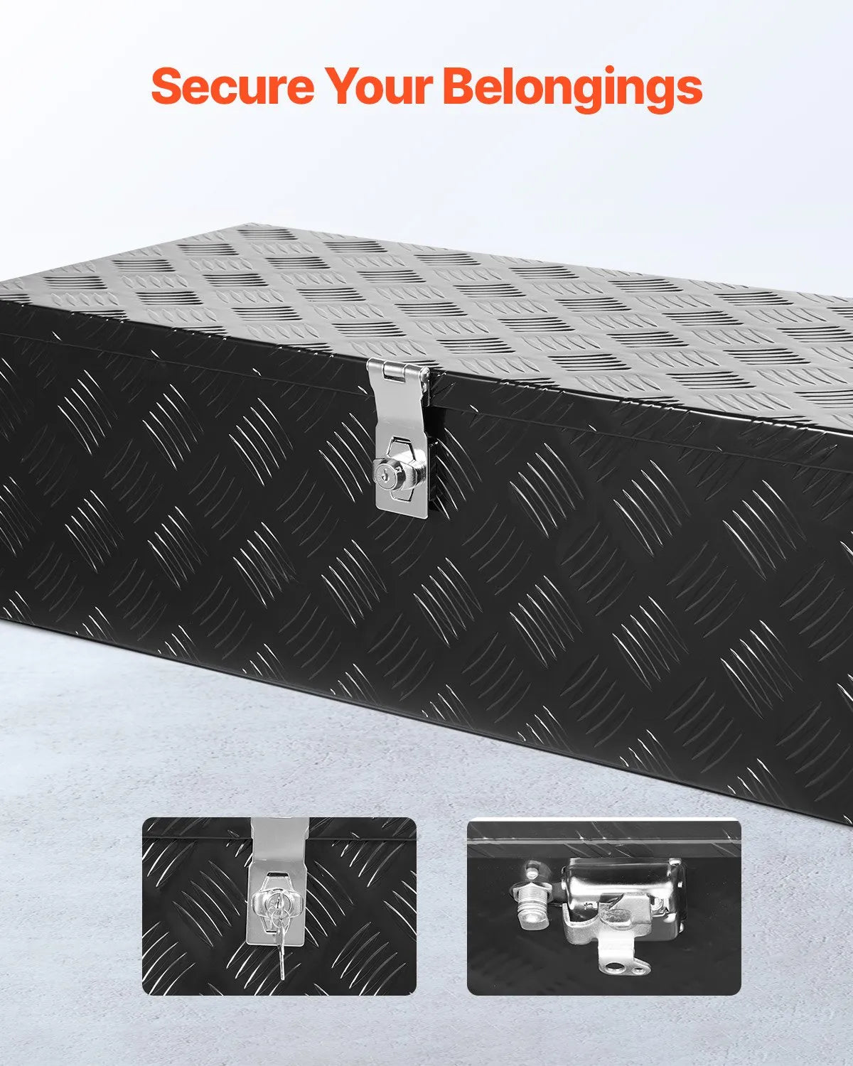 VEVOR 30"x13"x9.6" Heavy Duty Aluminum Truck Bed Tool Box for Pickup RV Black