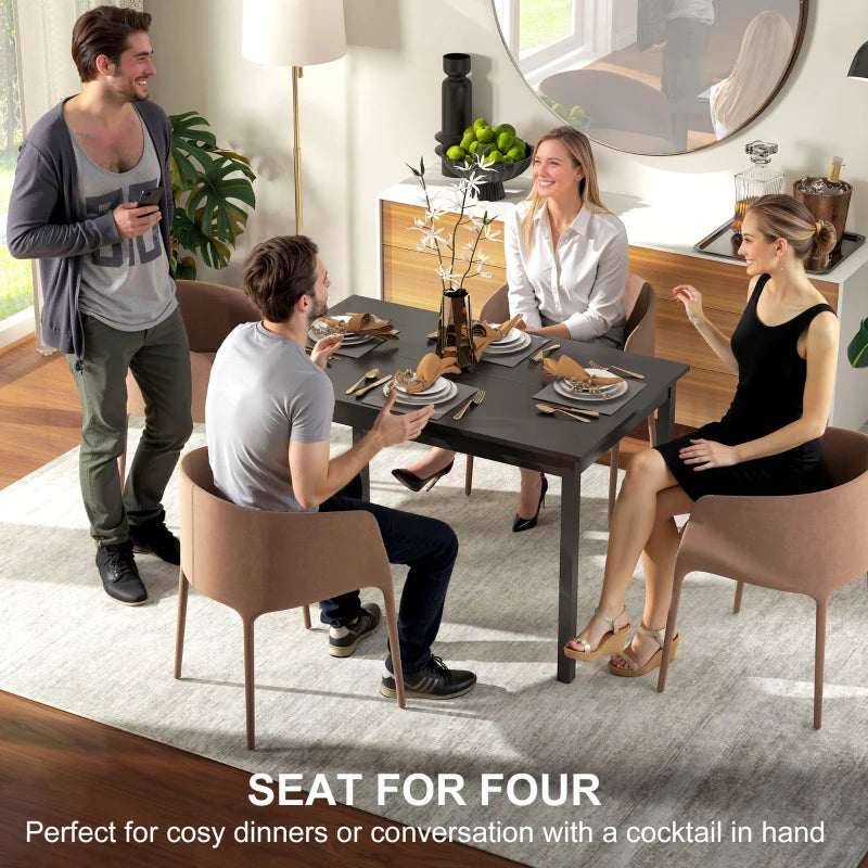 47" x 30" Dining Table, Farmhouse Dining Room Table with Pine Wood Frame, Space Saving Kitchen Table, Black