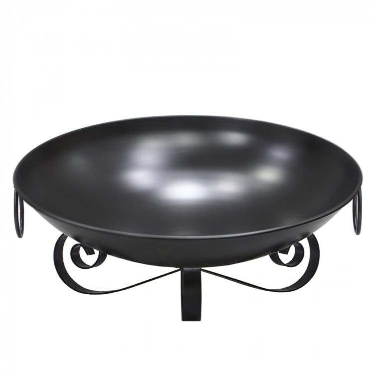 24 Inch Heavy-Duty Metal Fire Pit Bowl Outdoor Wood-Burning Firepit with Handles