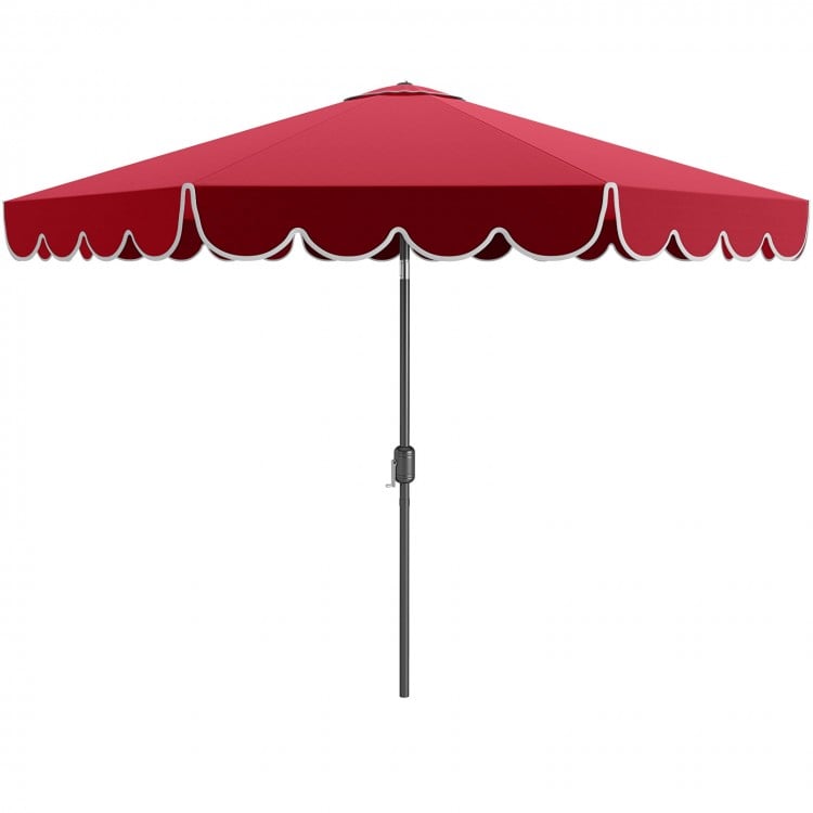 10 Feet Patio Umbrella Outdoor Market Umbrella with Crank Tilt Adjustment-Wine
