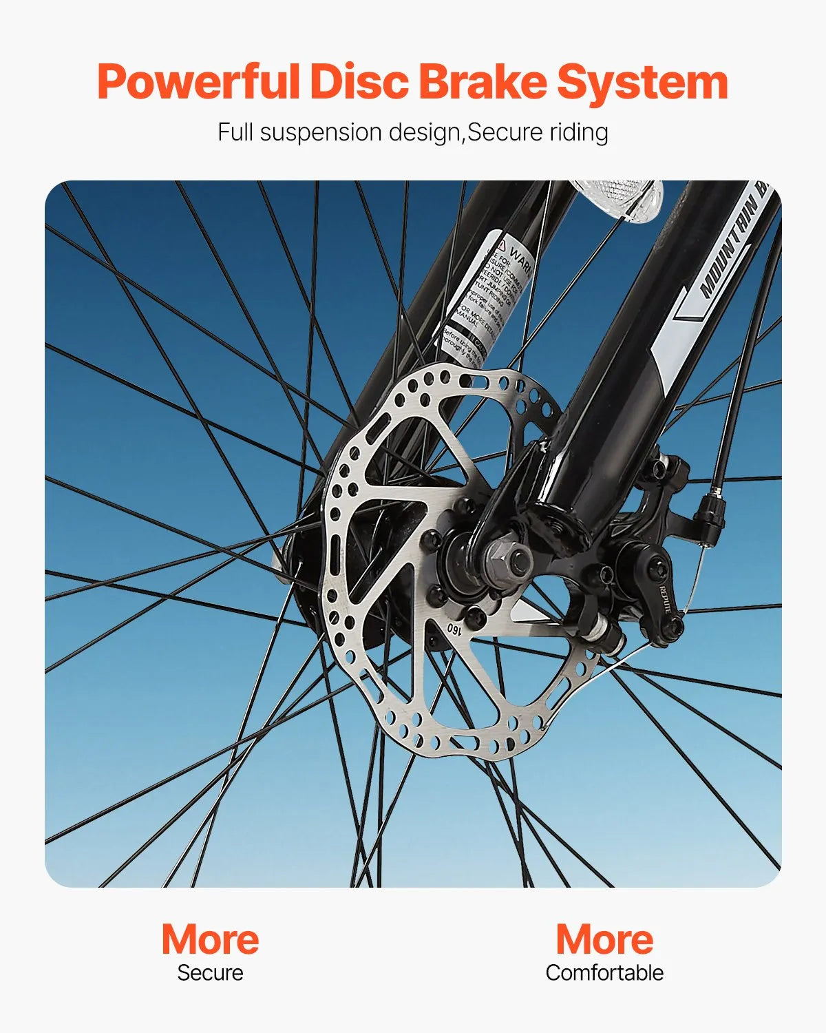 VEVOR 29" Mountain Bike MTB Bicycle Shimano 21 Speed Front Suspension Disc Brake