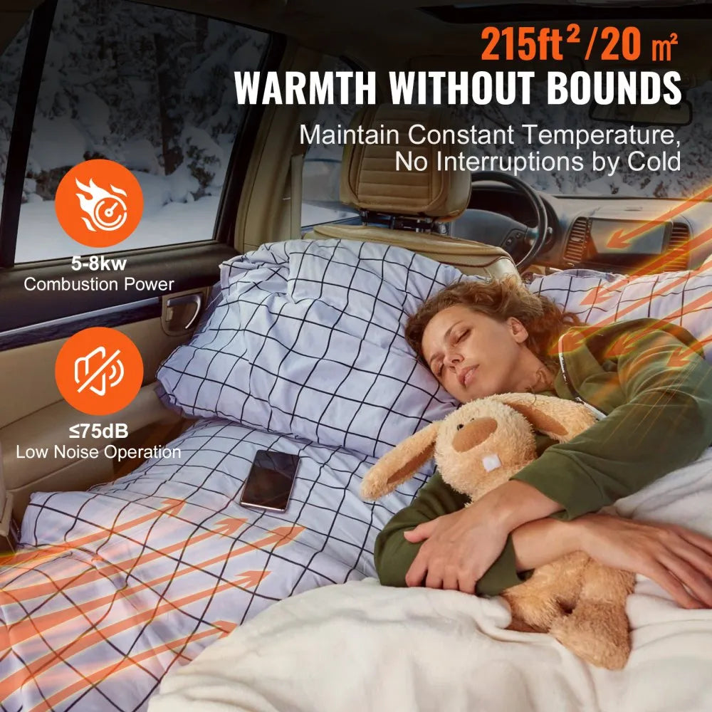 VEVOR 5-8KW Diesel Heater, All-in-One Diesel Air Heater with Remote & LCD, Fast Heating Low Noise for Truck, Van, RV, CamperVEVOR 5-8KW Diesel Heater, All-in-One Diesel Air Heater with Remote & LCD, Fast Heating Low Noise for Truck, Van, RV, Camper