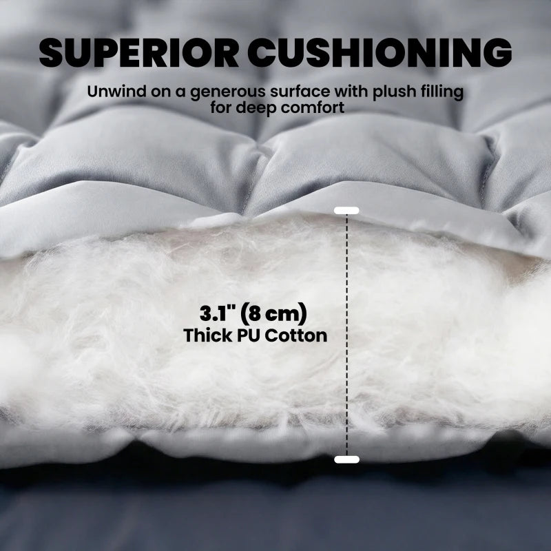 Sleeping Mat, Camping Mat Pad with Elastic Straps, Light Grey