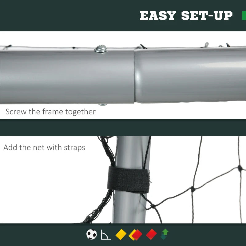 Soozier 10ft x 6.5ft Soccer Goal, Soccer Net for Backyard with Ground Stakes, Quick and Simple Set Up