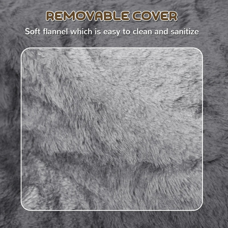 3-Step Dog Ramp for Sofa, Bed, and Couch, with Removable Cover, Light Grey