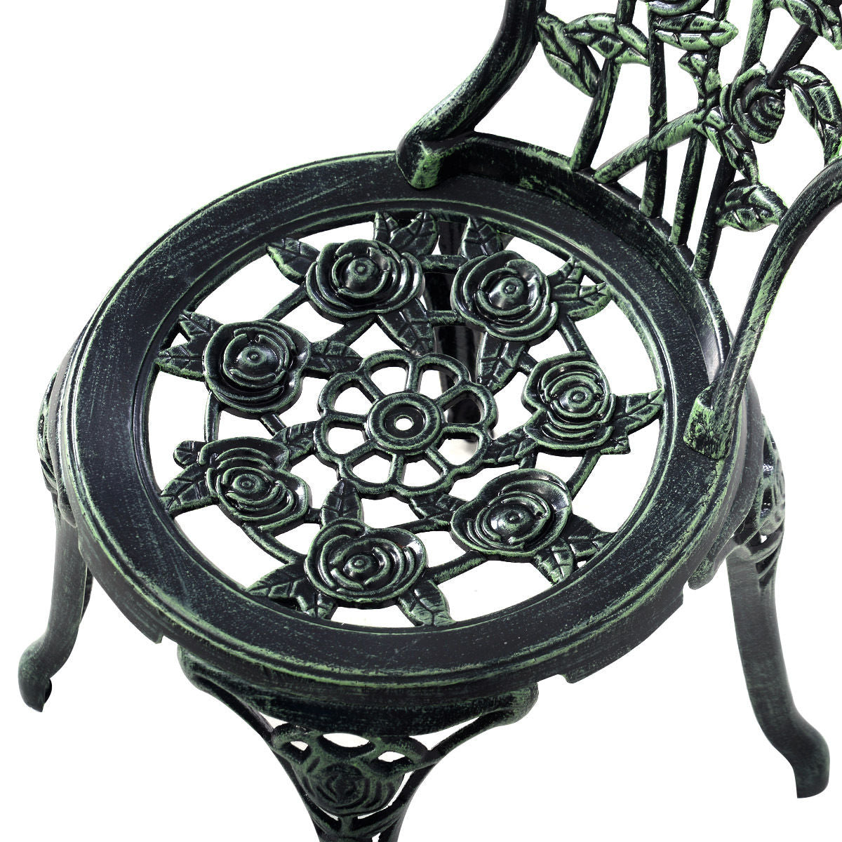 Outdoor Cast Aluminum Patio Furniture Set with Rose DesignÂ