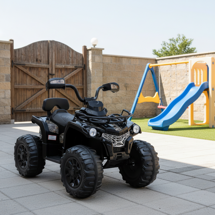 12V Kids Ride On ATV 4 Wheeler with MP3 and Headlights-Black