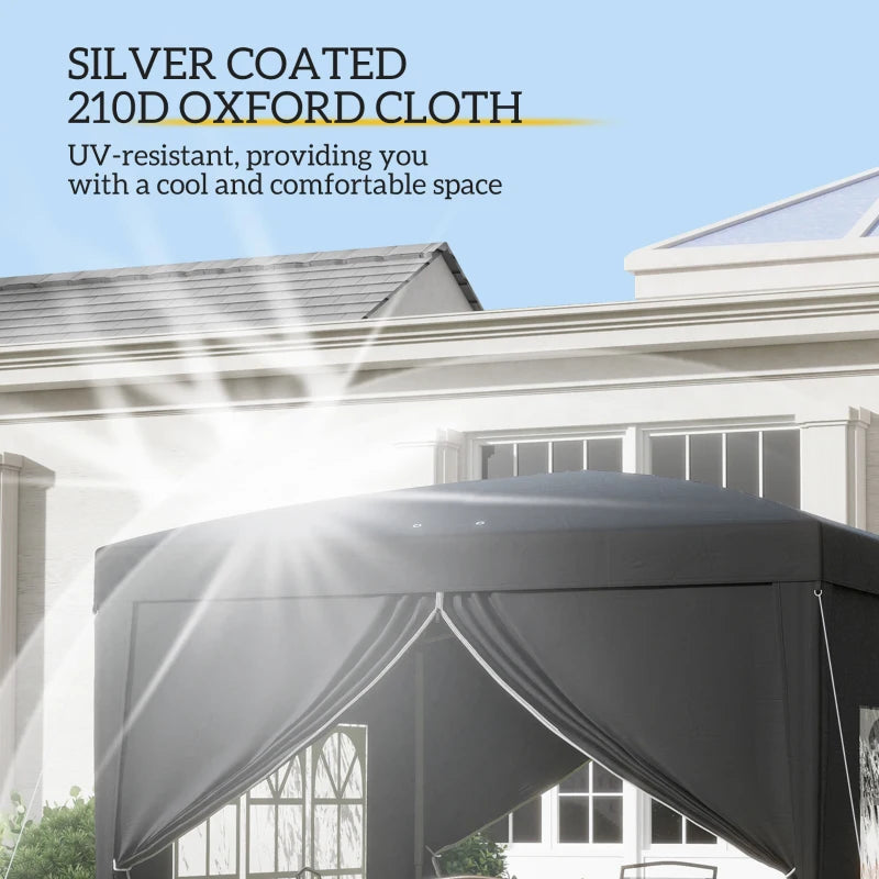 10'x10' Outdoor Pop Up Party Tent Wedding Gazebo Canopy with Carrying Bag (Black)