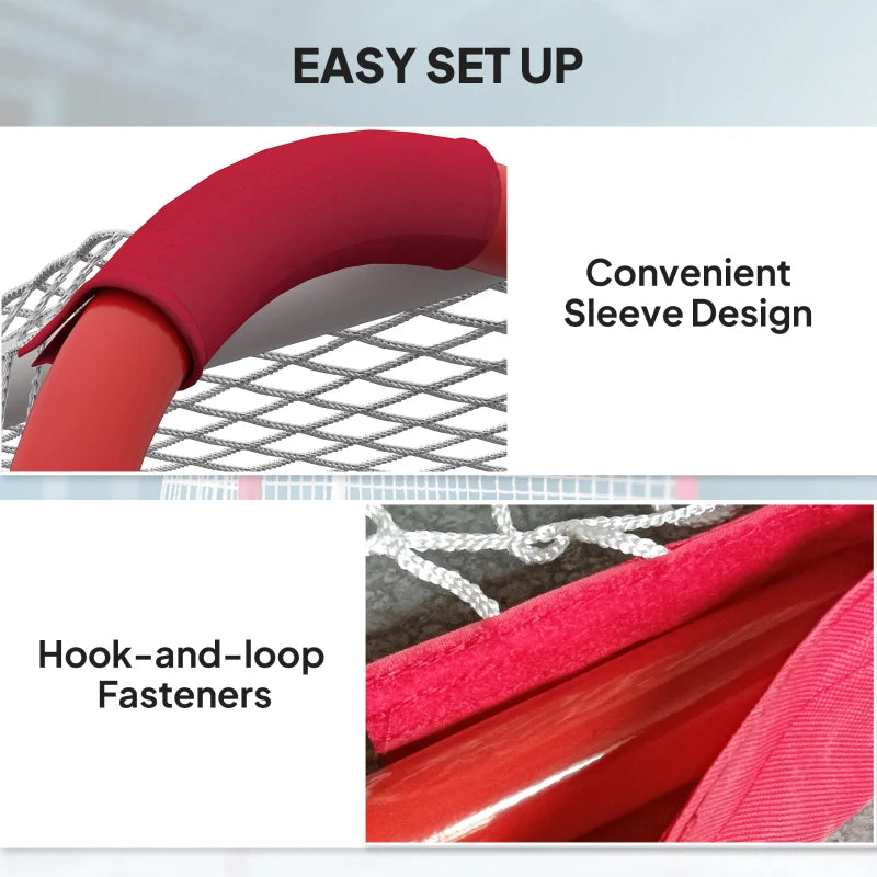 Soozier Hockey Net, Easy Set Up Hockey Goal with Steel Frame, PE Mesh, Outdoor Hockey Training Equipment for Garden, Backyard