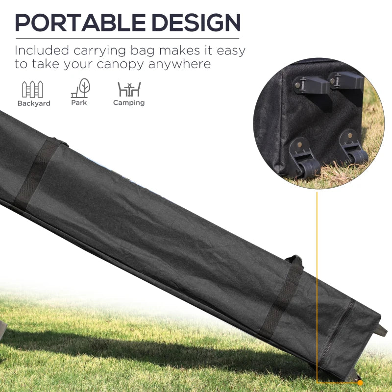 20' x 10' Folding Pop Up Canopy Tent with Sidewalls, Windows, Weight Bags and Carrying Bag, White