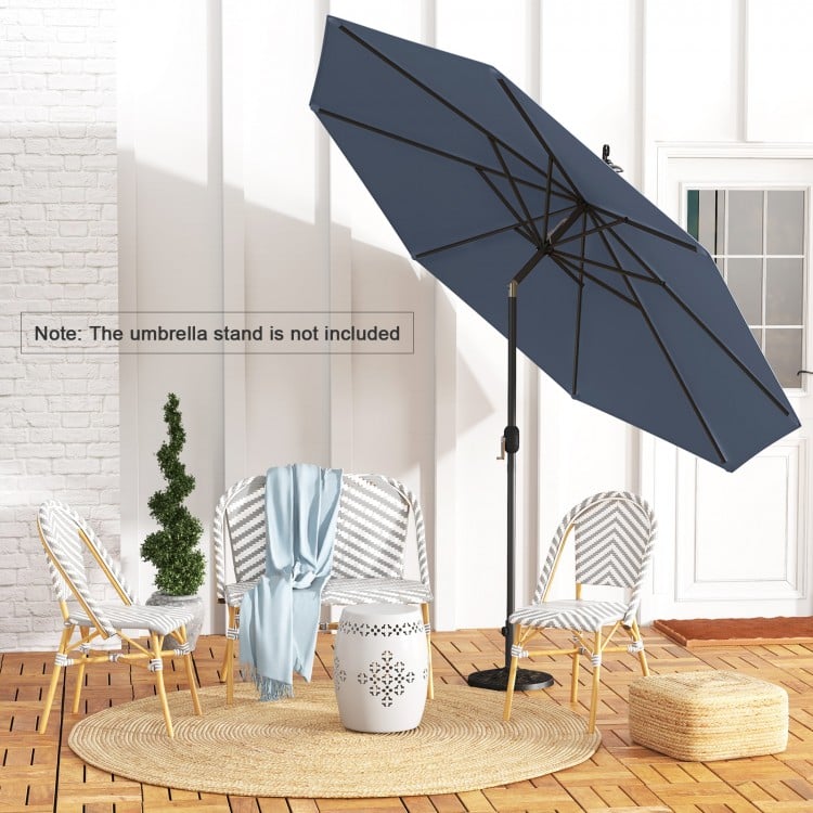 10 Feet Outdoor Patio Umbrella with Tilt Adjustment and Crank-Navy