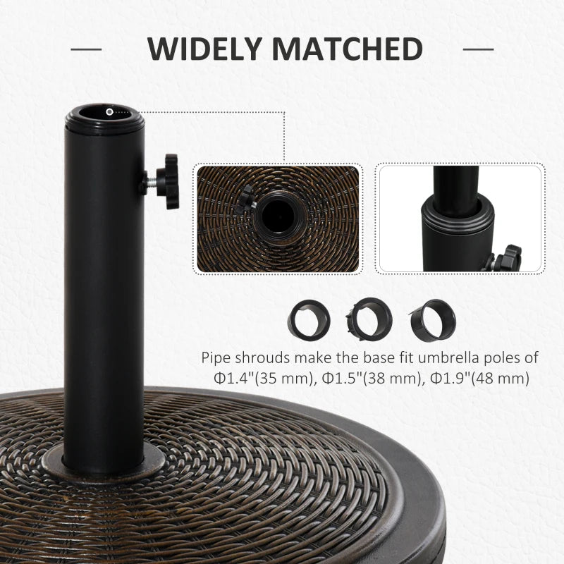 29LBS Offset Patio Umbrella Cement Base Stand Cantilever Parasol Holder Weight, Fits Φ1.4", Φ1.5", Φ1.9", Black
