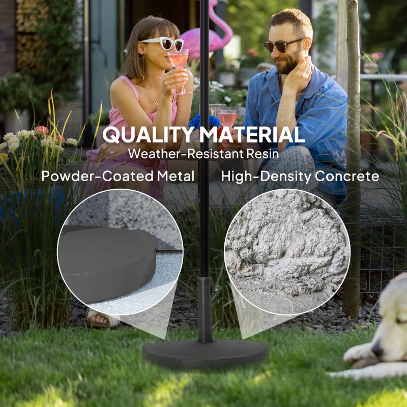 20 lbs Resin Half Parasol Base Outdoor Umbrella Stand Weight, Concrete Garden Parasol Stand, Black