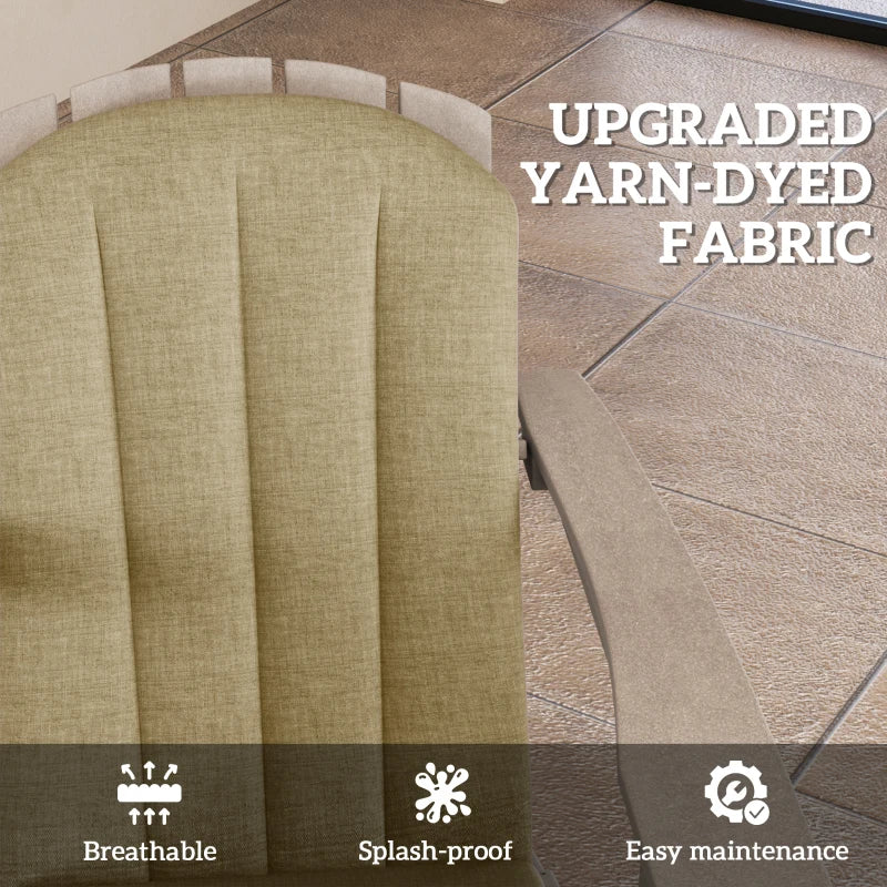 Set of 2 Patio Chair Cushions, High Back Adirondack Chair Cushion with Ties, High-Density Foam, Beige