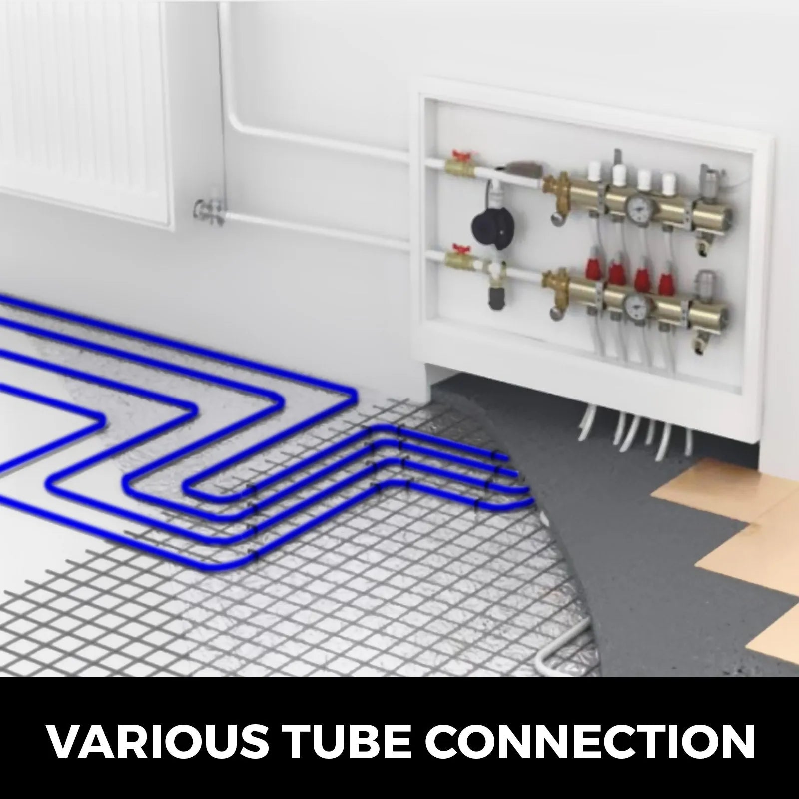 VEVOR 3/4\" PEX Tubing 300Ft Non-Barrier PEX Pipe Blue Pex-b Tube Coil for Hot and Cold Water Plumbing Open Loop Radiant Floor Heating System PEX Tubing ,3/4\" Non-Barrier, 300Ft/Blue