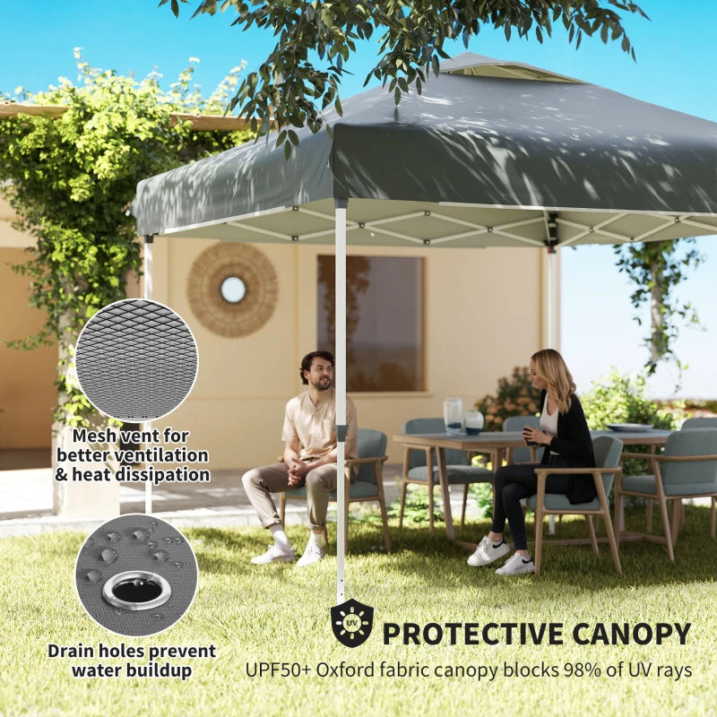 10 x 10 ft Pop Up Canopy Tent with Mosquito Netting, UPF 50+ Central Lock Easy Setup Outdoor Party Tent, Dark Grey